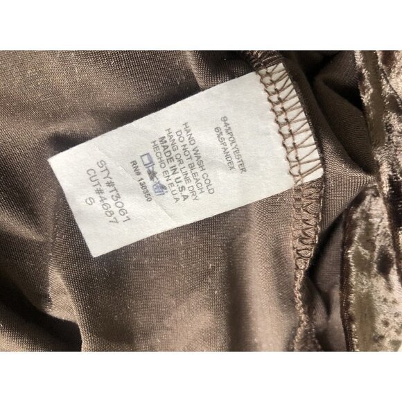 Peppermint USA Summer Waist Tie Crushed Velvet - Tan Size Small - Long Sleeve - Picture 7 of 7